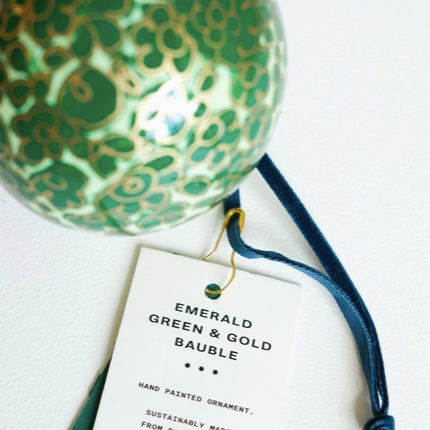 Emerald Green and Gold Bauble